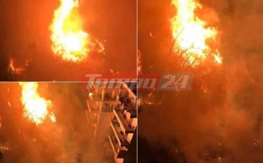 Πάτρα: Υπό έλεγχο η φωτιά σε κατοικημένη περιοχή στην Αρόη – Δείτε βίντεο