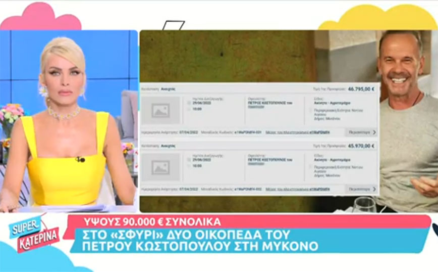 Πέτρος Κωστόπουλος: Βγήκαν στο «σφυρί» δυο οικόπεδά του στη Μύκονο – Οι τιμές εκκίνησης