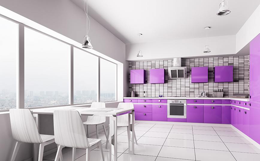 Κουζίνα μοβ Κουζίνα μοβ