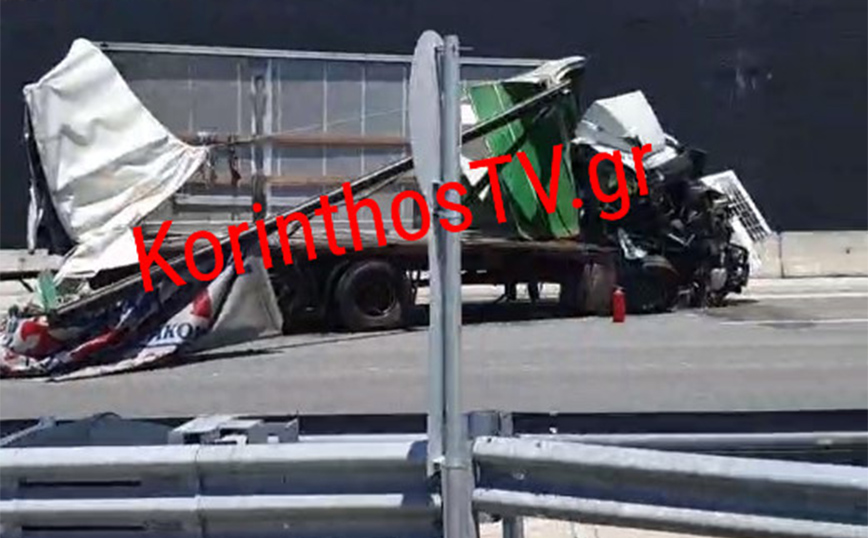 Τροχαίο με δύο φορτηγά στην Αθηνών – Κορίνθου – Η πυροσβεστική απεγκλώβισε έναν οδηγό