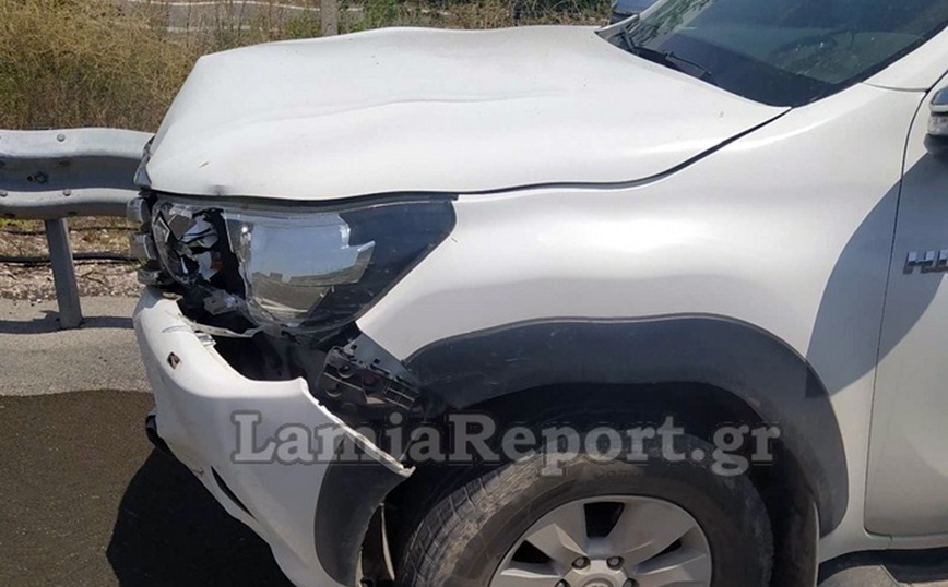 Τροχαίο στην εθνική οδό με τέσσερα οχήματα Τροχαίο στην εθνική οδό με τέσσερα οχήματα