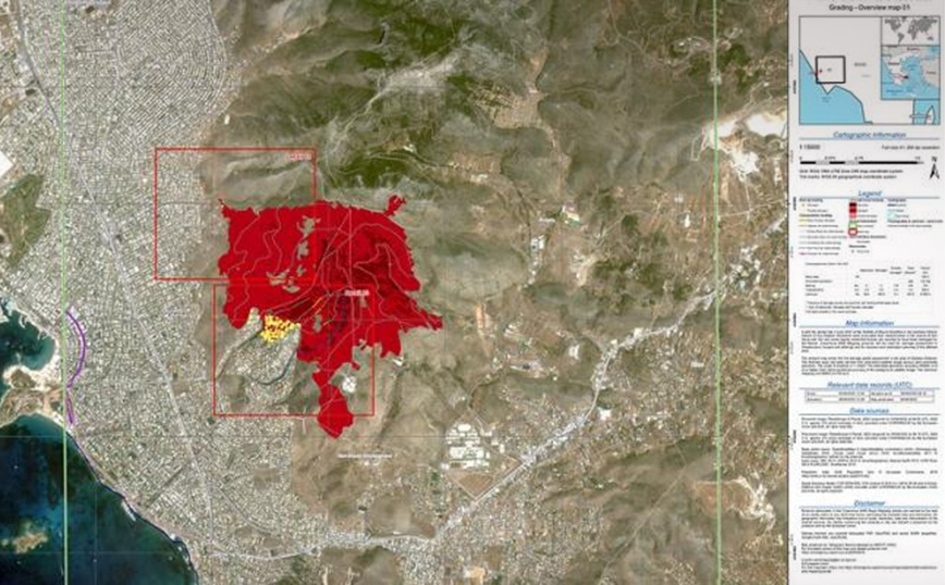 Copernicus – Βούλα: Κάηκαν 4.322 στρέμματα, τα 3.000 ήταν από αναδασώσεις από το 1970