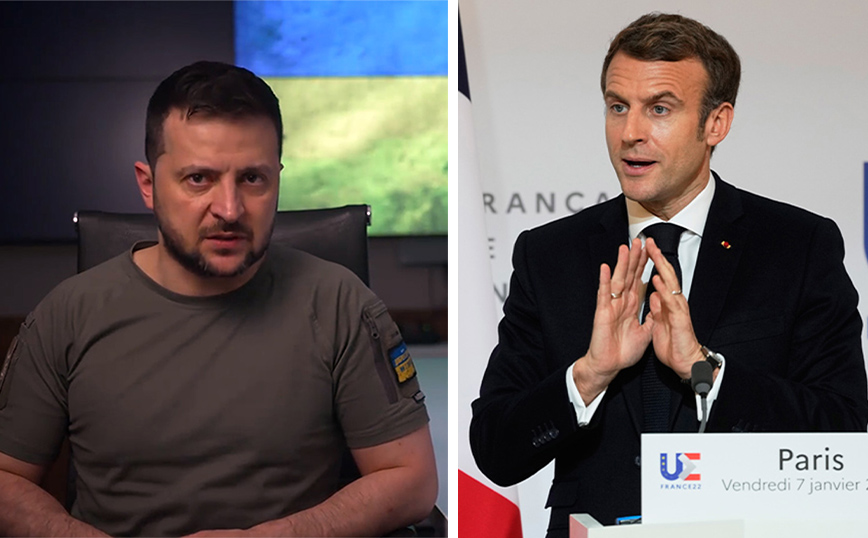 Τηλεφωνική επικοινωνία Ζελένσκι-Μακρόν για την υποστήριξη της Ουκρανίας την Τρίτη στο Παρίσι