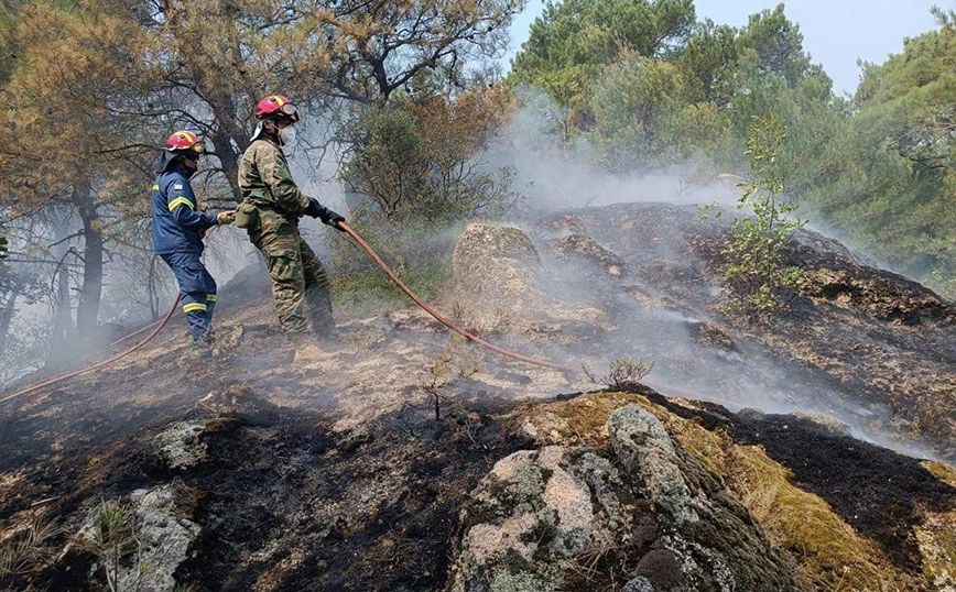 Η εικόνα από τα δύο μέτωπα της φωτιάς που επιμένουν στον Έβρο