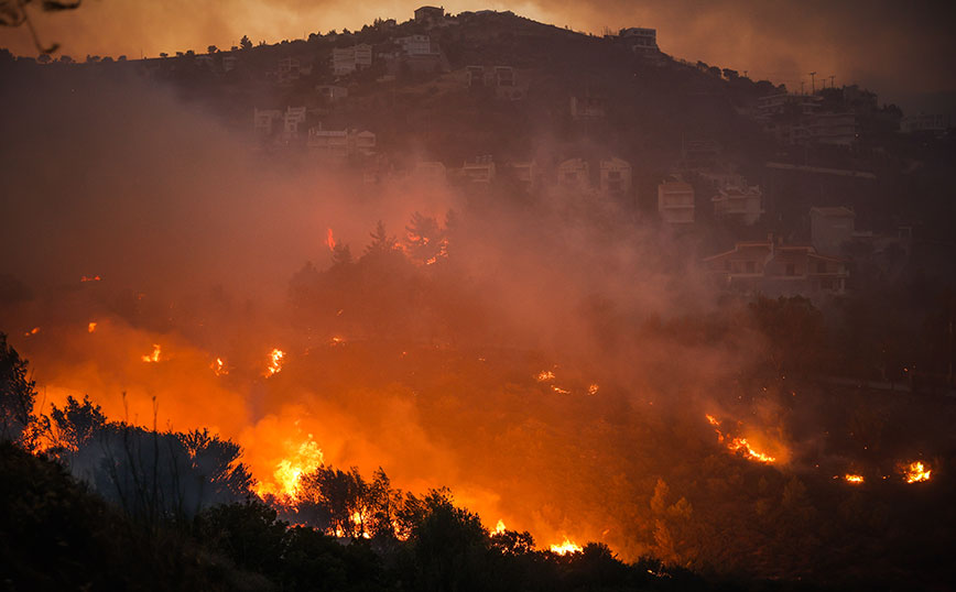 Ο χάρτης της φωτιάς στην Πεντέλη