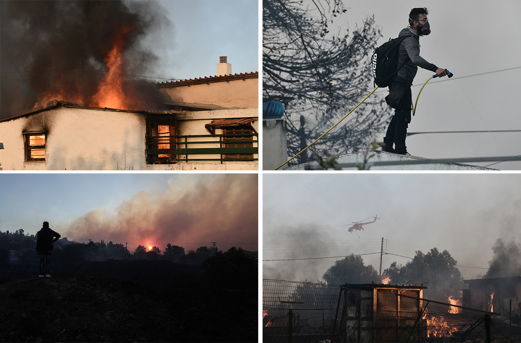 Φωτιά στην Πεντέλη: Ο πύρινος εφιάλτης με το πρώτο φως της ημέρας μέσα από φωτογραφίες