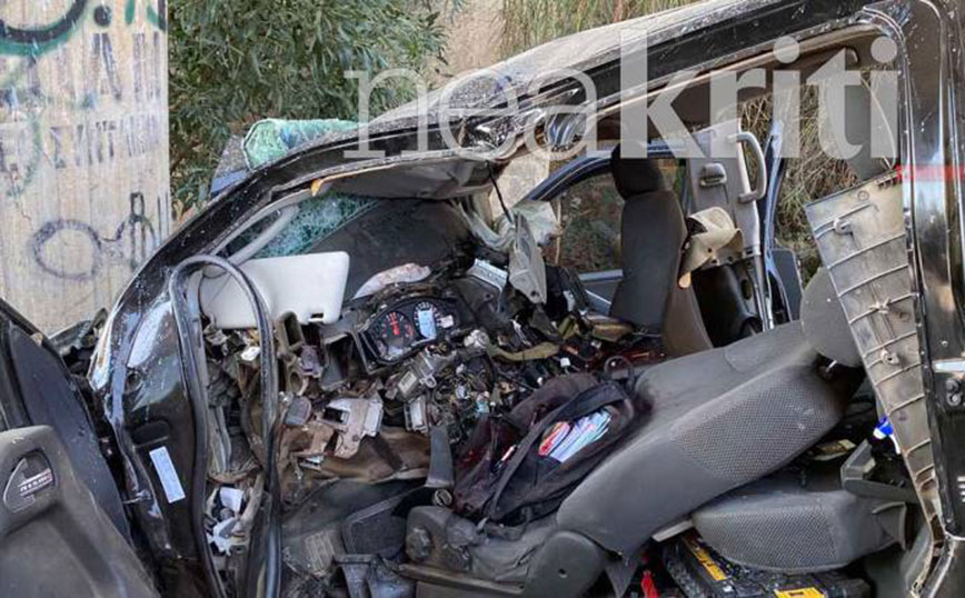 Κρήτη: Εικόνες σοκ από θανατηφόρο τροχαίο – Το κοντέρ «κόλλησε» στα 160 χιλιόμετρα