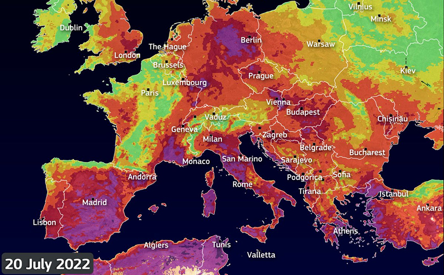 Copernicus: Ακραίος ο κίνδυνος φωτιάς για την Αττική – Δείτε τους χάρτες