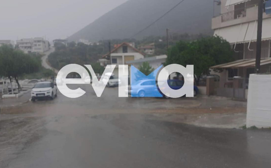Κακοκαιρία: Σαρώνει την Εύβοια με καταιγίδες και χαλάζι – Δείτε φωτογραφίες και βίντεο