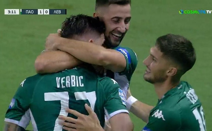 Παναθηναϊκός – Λεβαδειακός: 1-0 το σκορ στο ημίχρονο – Δείτε το γκολ