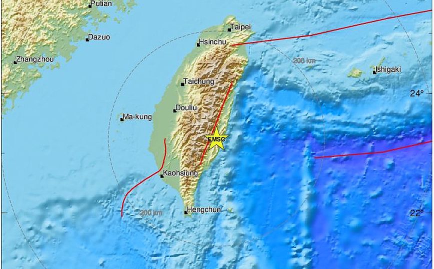 Ισχυρός σεισμός 6,9 Ρίχτερ στην Ταϊβάν