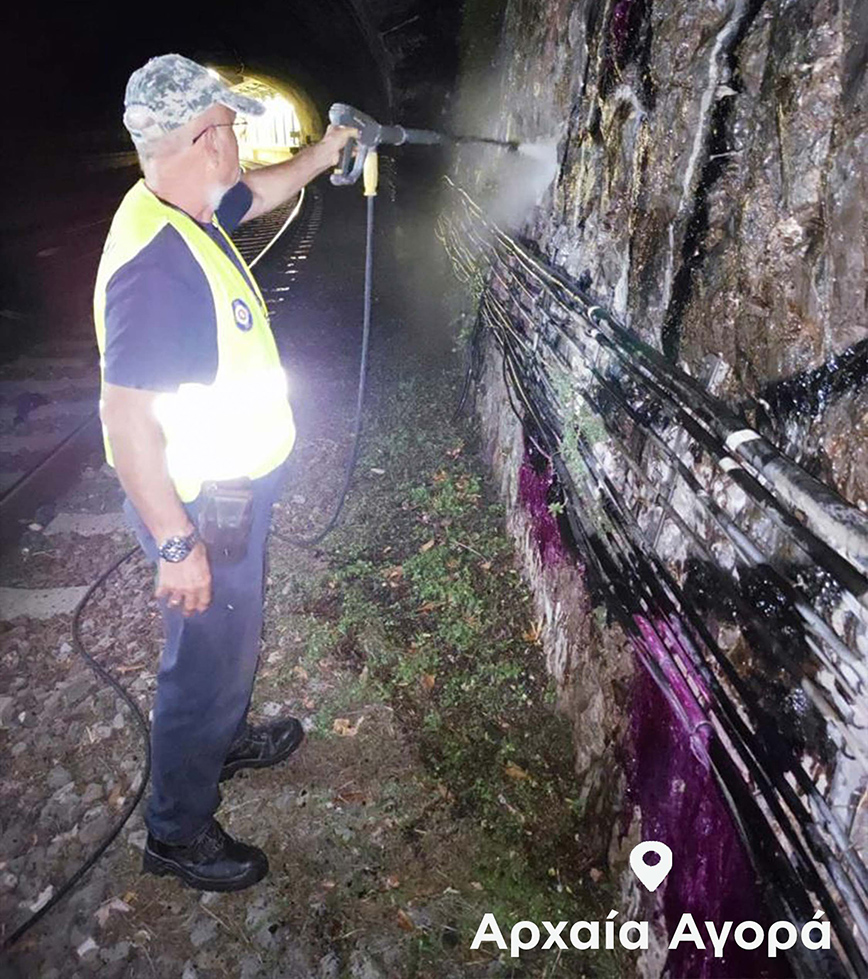 Καθαρίστηκε από τα γκράφιτι ο χώρος της Αρχαίας Αγοράς