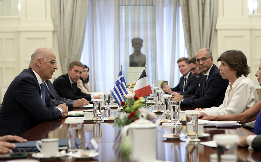 Συνάντηση Νίκου Δένδια και Κατρίν Κολονά Συνάντηση Νίκου Δένδια και Κατρίν Κολονά