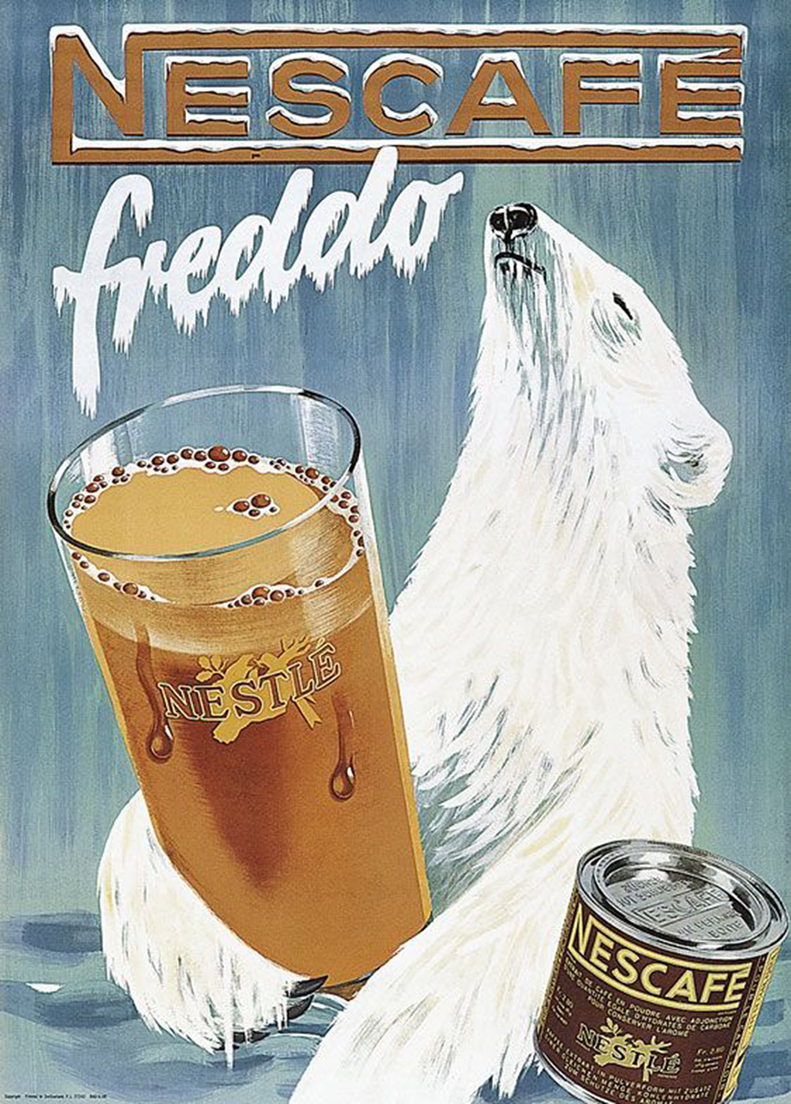 Διαφήμιση του Nescaffe freddo το μακρινό 1951 Διαφήμιση του Nescaffe freddo το μακρινό 1951