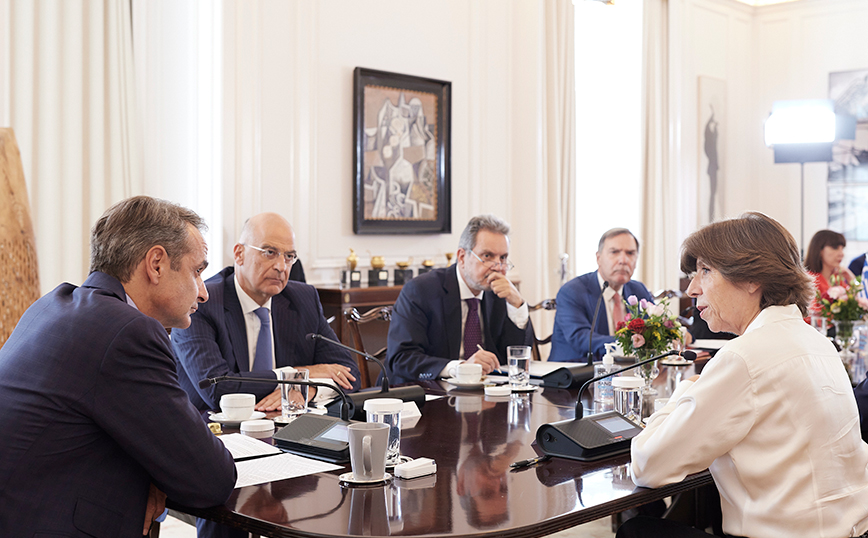 Συνάντηση Κυριάκου Μητσοτάκη με Κατρίν Κολονά Συνάντηση Κυριάκου Μητσοτάκη με Κατρίν Κολονά