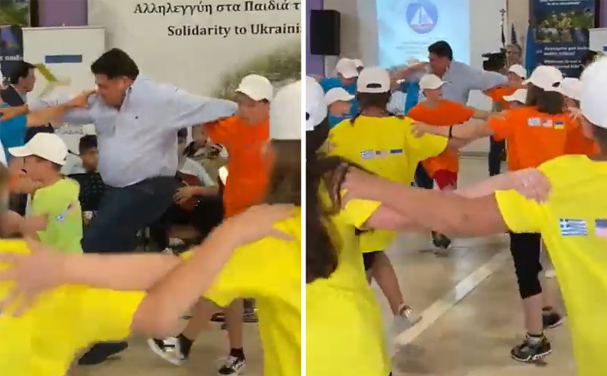 Τζορτζ Τσούνης: Ο χορός του πρέσβη των ΗΠΑ με παιδιά προσφύγων από την Ουκρανία