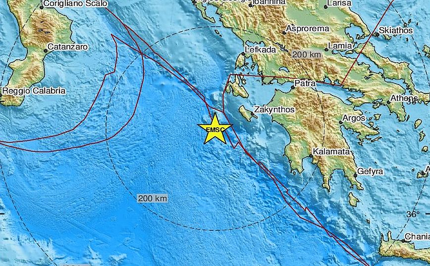 Σεισμός στον θαλάσσιο χώρο ανοιχτά της Ζακύνθου