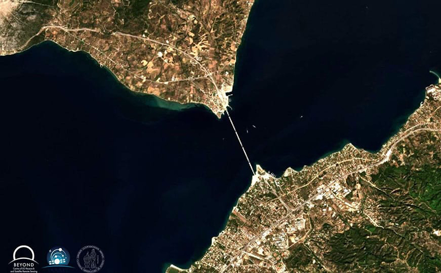 Δορυφορική φωτογραφία από τη γέφυρα του Ρίου – Αντιρρίου