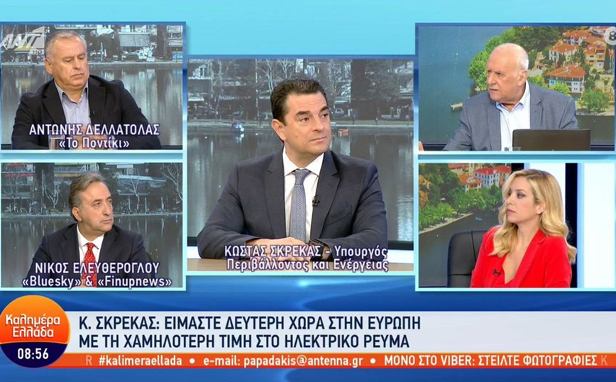 Σκρέκας: Η Ελλάδα έχει τη δεύτερη χαμηλότερη τιμή ρεύματος σε όλη την Ευρώπη