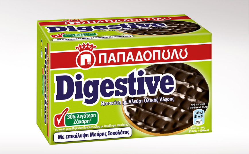 Νέα Digestive Παπαδοπούλου με επικάλυψη μαύρης σοκολάτας &#038; 30% λιγότερη ζάχαρη