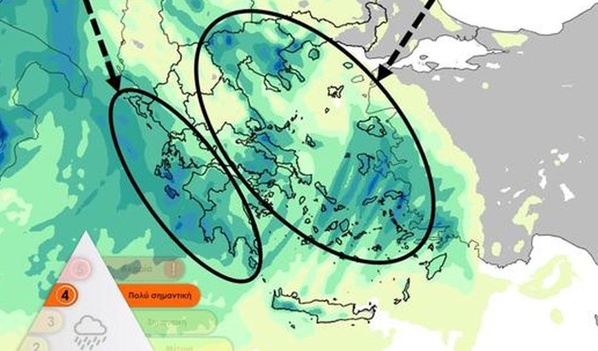 Κακοκαιρία EVA: Πώς θα κινηθεί – Πότε θα είναι έντονα τα φαινόμενα σε Αθήνα και Θεσσαλονίκη