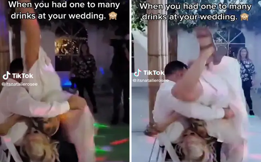 Όταν έχεις πιει πολύ στον γάμο σου: Ο χορός της νύφης πάνω στον γαμπρό τούς άφησε άφωνους