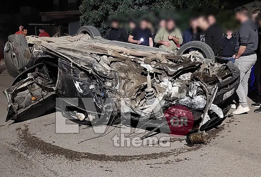 Εύβοια: 50χρονος αποκοιμήθηκε στο τιμόνι και το αμάξι αναποδογύρισε και έπεσε στα κάγγελα ενός σπιτού