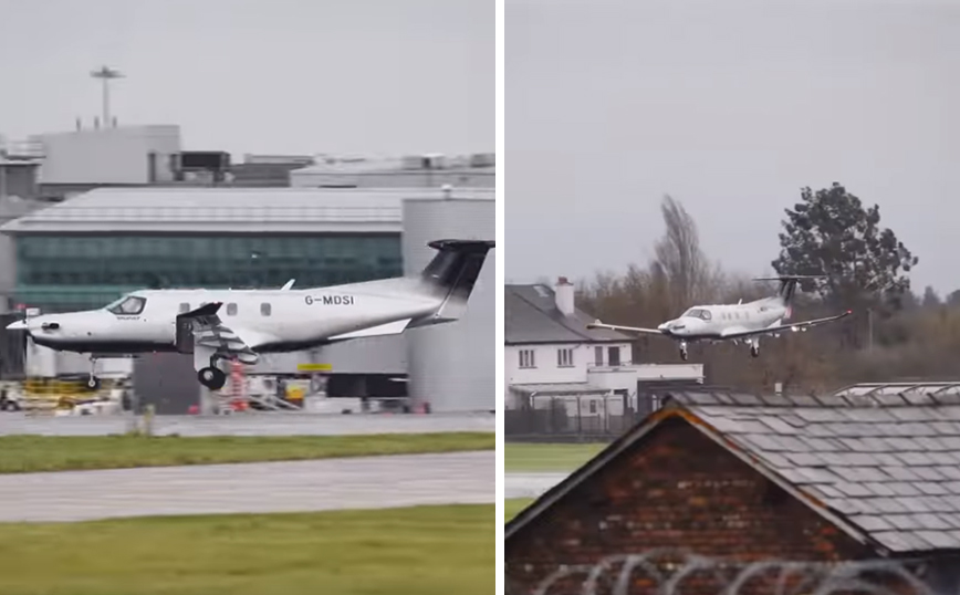 Αεροπλάνο μοιάζει με χάρτινο λόγω αέρα κατά την προσγείωση