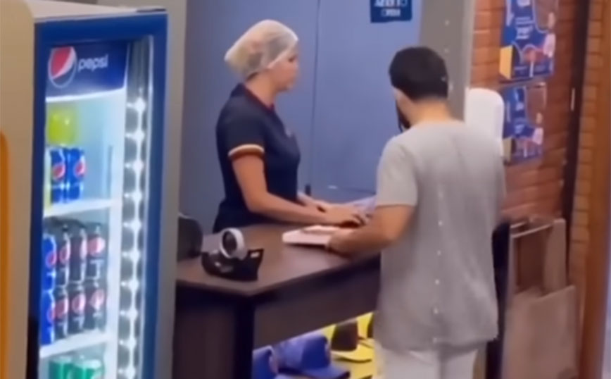 Απίθανη φάρσα με βιαστικό και πεινασμένο πελάτη