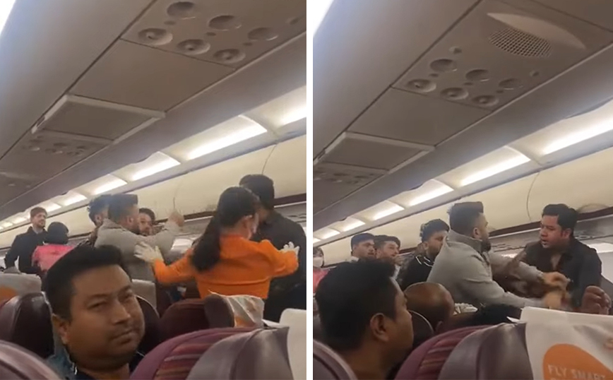 Χάος σε πτήση: Επιβάτες έπαιξαν ξύλο και αεροσυνοδοί προσπαθούσαν να τους χωρίσουν