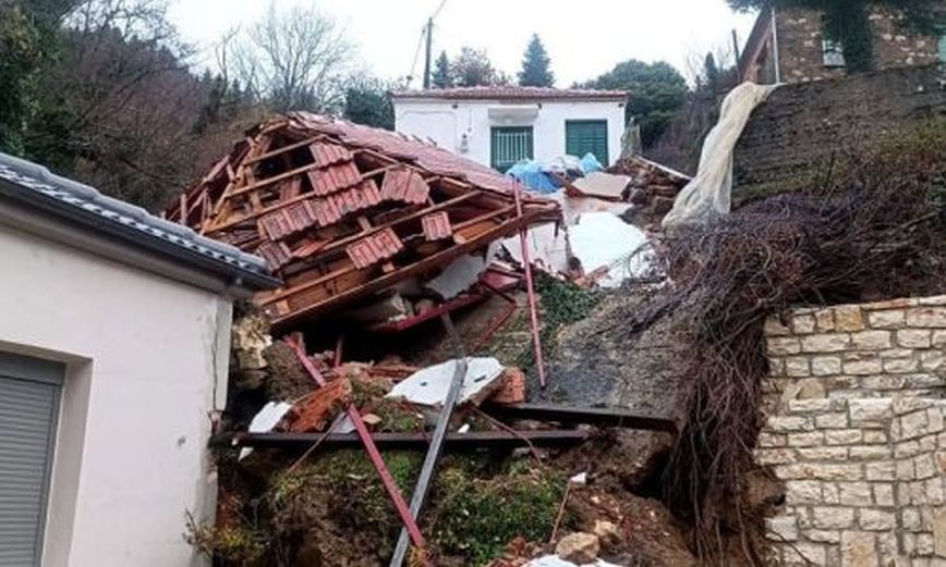 Κακοκαιρία Gaia: Κατολίσθηση στην Άρτα – Μεγάλες ζημιές σε δύο σπίτια