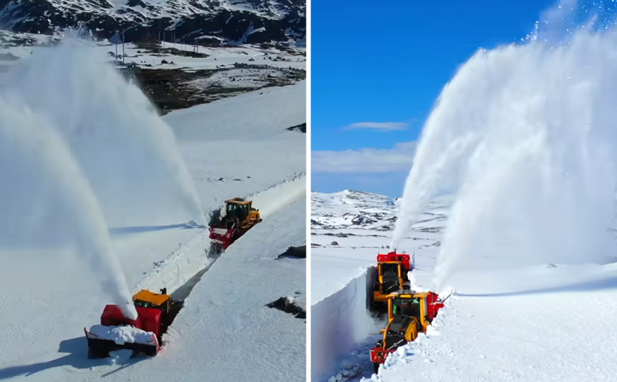 Ο εντυπωσιακός αποχιονισμός στη Νορβηγία 