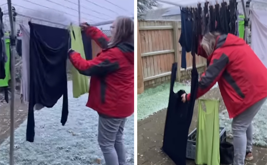 Δεν είναι καλή ιδέα η μπουγάδα όταν το θερμόμετρο δείχνει αρκετά κάτω από το μηδέν