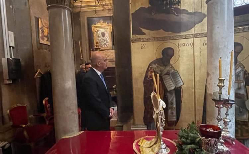 Ο Νίκος Δένδιας στον Άγιο Γεώργιο των Ελλήνων στη Βενετία