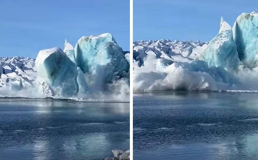 Πρέπει να είσαι αρκετά&#8230; τυχερός για να δεις live παγόβουνο να σπάει