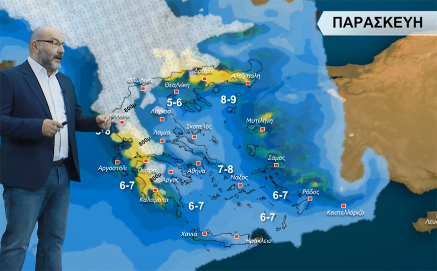 Σάκης Αρναούτογλου: Πότε οι βροχές θα φτάσουν στην Αττική &#8211; Χάρτες με τις περιοχές που θα έχουν πυκνά χιόνια και καταιγίδες