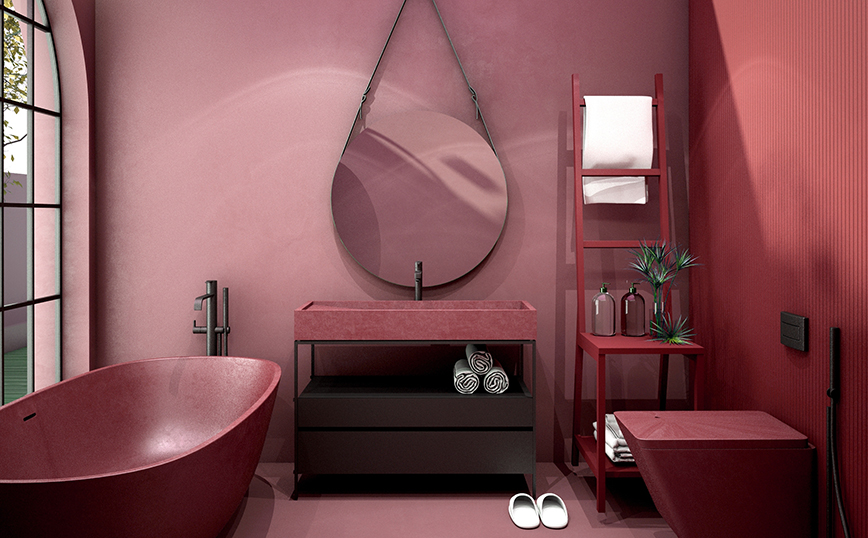 Μπάνιο σε χρώμα ματζέντα Μπάνιο σε χρώμα ματζέντα