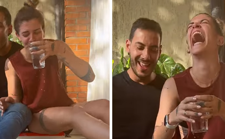 Πίνοντας νερό πάνω σε μια πλατφόρμα δόνησης