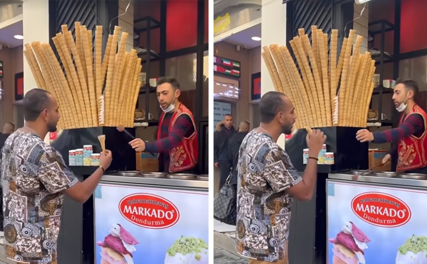 Τρόλαρε Τούρκο παγωτατζή με τον πιο απίθανο τρόπο