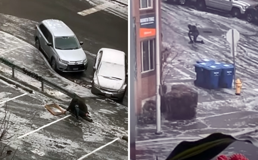 Όταν η γειτονιά σου έχει γίνει κυριολεκτικά παγοδρόμιο