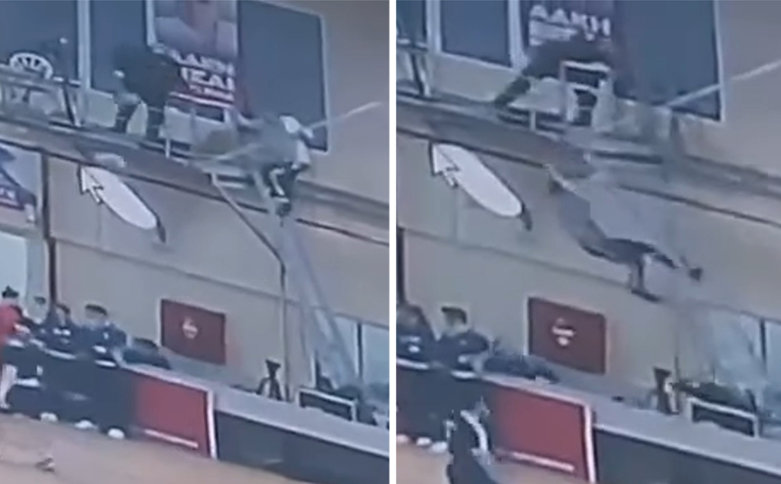 Καλύβια: Δημοσιογράφος πήγε να πάρει θέση για μετάδοση αγώνα και έπεσε από σκάλα &#8211; Δείτε βίντεο