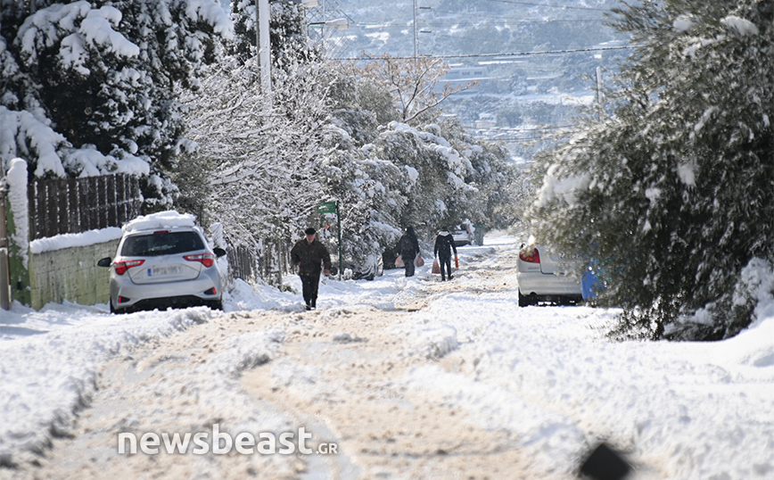 Κακοκαιρία Μπάρμπαρα: Στα λευκά Ελληνορώσων και Νέο Ψυχικό &#8211; Δείτε φωτογραφίες του Newsbeast