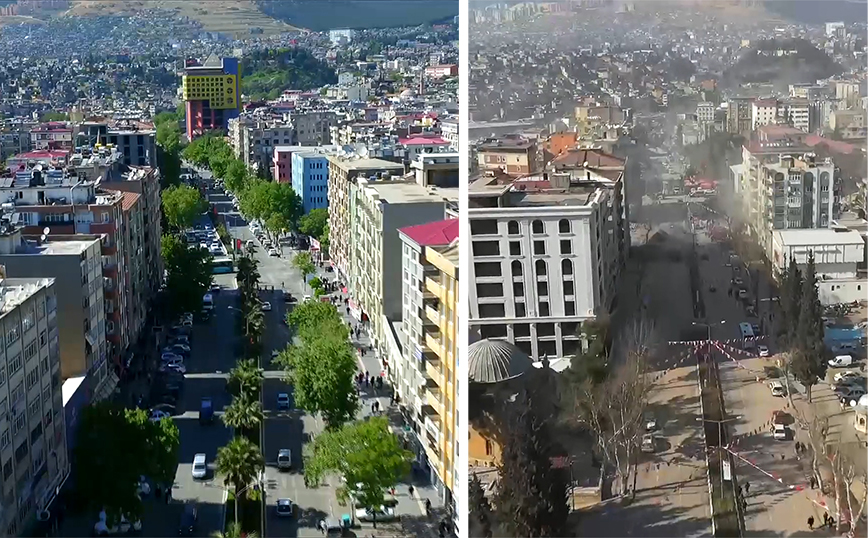 Σεισμός στην Τουρκία: Το Καχραμανμαράς πριν και μετά &#8211; Βίντεο με το καταστροφικό αποτύπωμα του εγκέλαδου