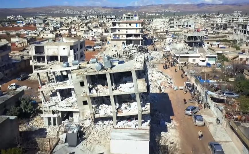 Σεισμός στη Συρία: Βίντεο από drone αποτυπώνει την ασύλληπτη τραγωδία
