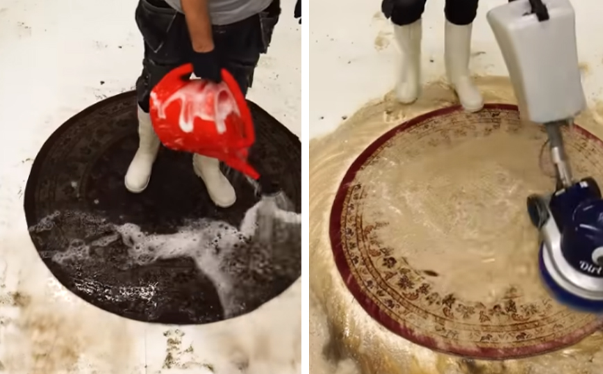 Χαλάκι αλλάζει κυριολεκτικά χρώμα από το πλύσιμο