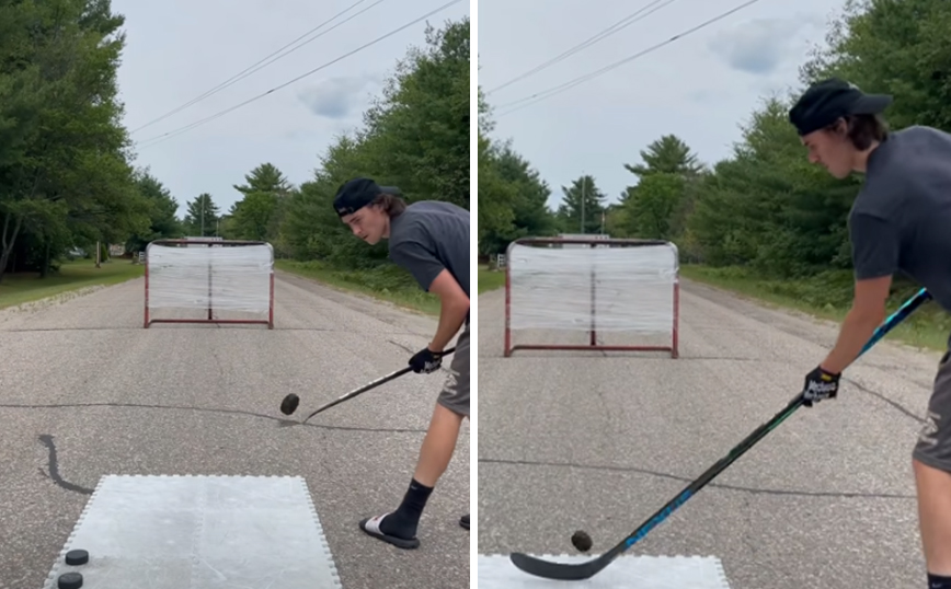 Παίζει το χόκεϊ στα δάχτυλα