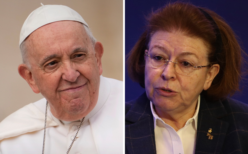 Στο Βατικανό η Λίνα Μενδώνη: Δώρισε στον Πάπα Φραγκίσκο «το προσφυγάκι»