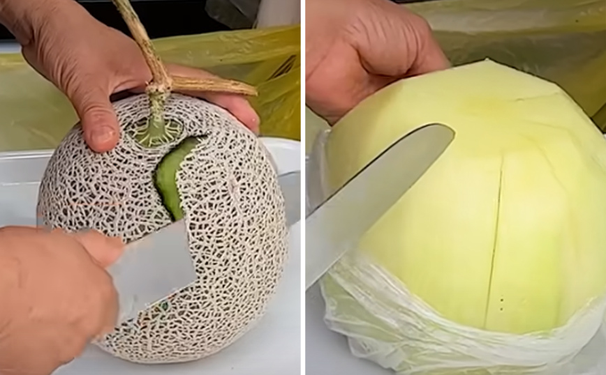 Το κόψιμο του πεπονιού έχει κι αυτό την τέχνη του