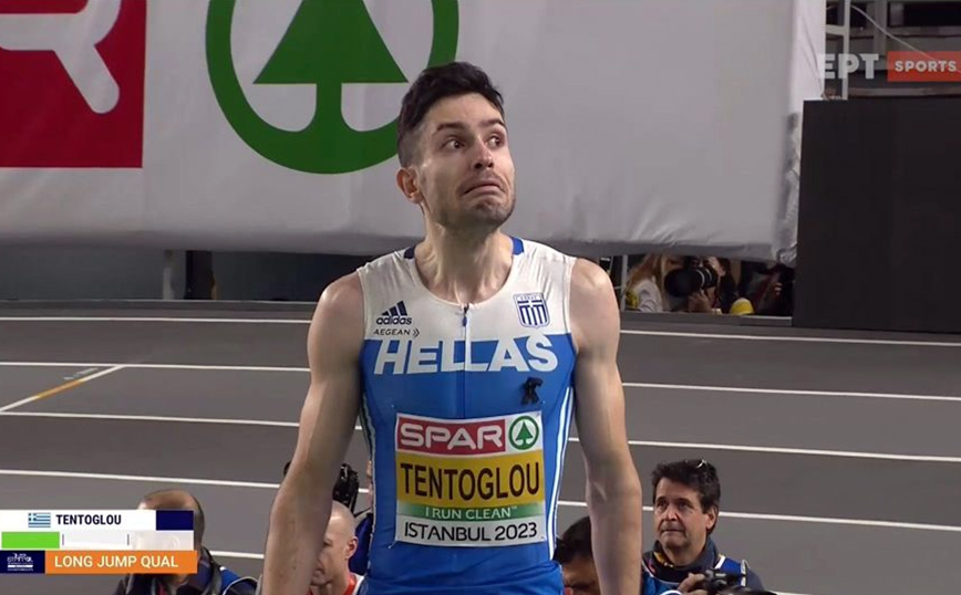 Μίλτος Τεντόγλου: «Πέταξε» με 8.03μ. για τον τελικό στο ευρωπαϊκό κλειστού στίβου – Η γκριμάτσα στο πρώτο άλμα
