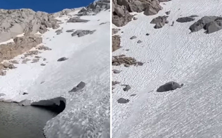 Μαγιό, χιόνια, λίμνη και χιονοπέδιλα σε έναν συνδυασμό